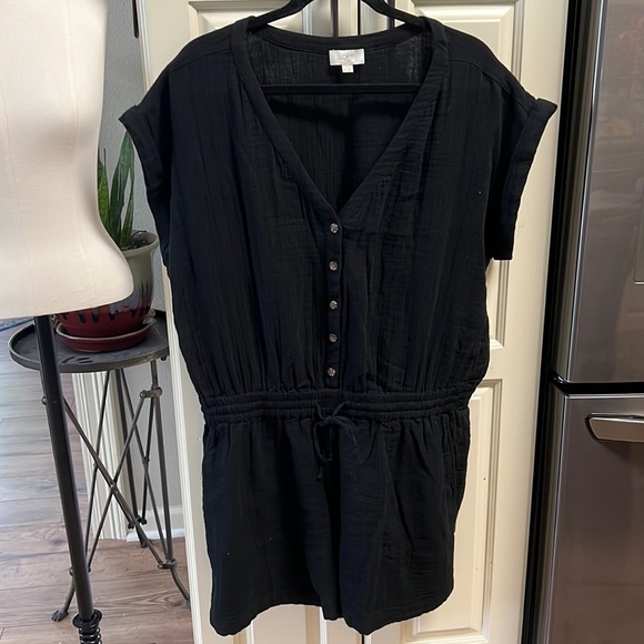 LOFT Pants - NWOT LOFT XL Black Gauze Romper Box X